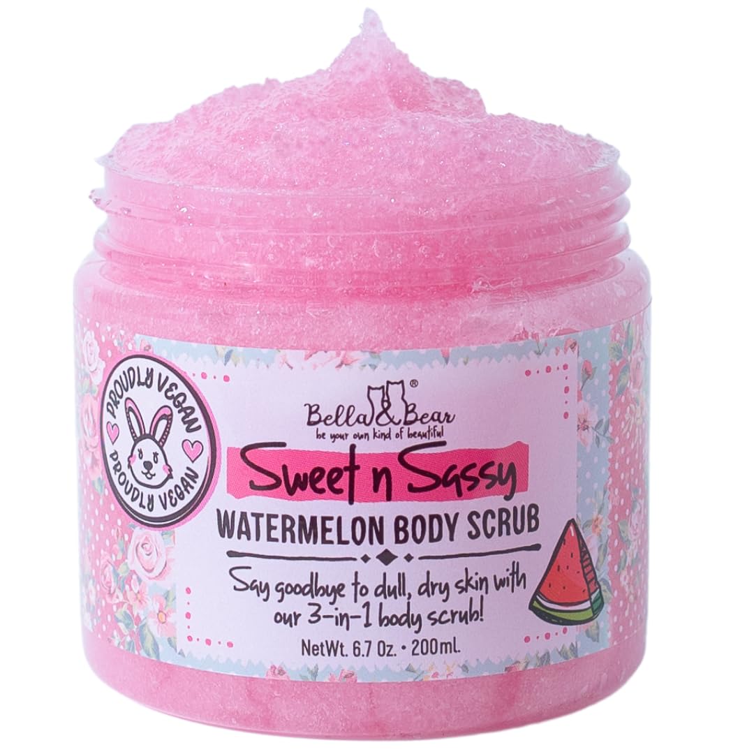 Bella & Bear Sweet 'n' Sassy Spa Gift Set for Women & Teen Girls – Bath & Body Gift Set with Shower Gel, Body Scrub, Lip Scrub & Lip Butter