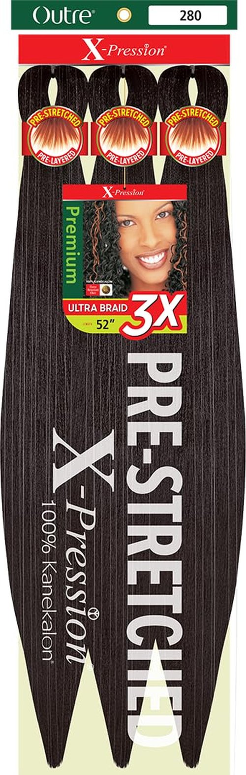 [5 PACK DEAL] Outre X-Pression Braid-Pre Stretched Braid 52" 3X 5 Packs (280)