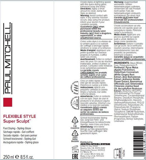 Paul Mitchell Super Sculpt Styling Liquid, Fast-Drying, Flexible Hold, For All Hair Types, 8.5 fl. oz.
