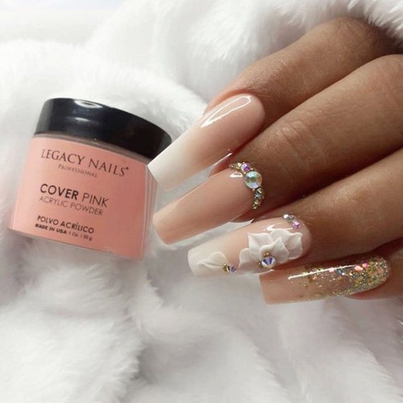Legacy Nails Professional Cover Acrylic Powder, 4 ounces - Ideal For French Nail Art, Create Nail Art, Nail Extension That Provide a Healthy, Natural Look To Nails (COVER PINK)