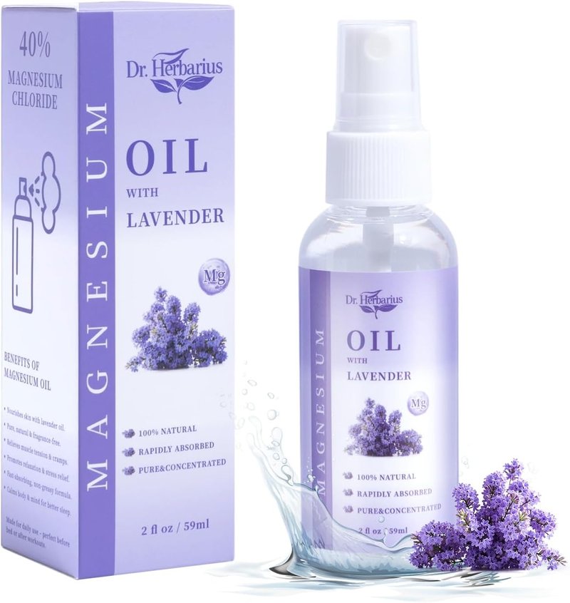 Magnesium Foot Spray - Pure Dead Sea Magnesium Oil with Lavender | Travel Size 2 FL OZ for Muscle Relief & Better Sleep
