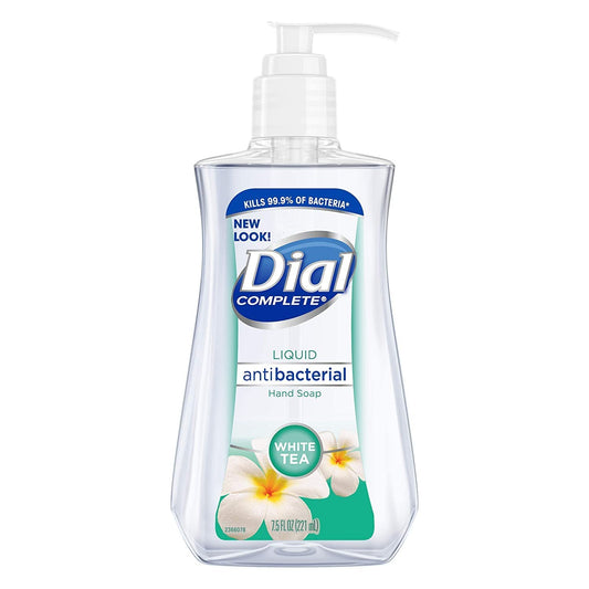 Dial Anti-Bacterial Liquid Soap with White Tea - 7.5 oz Pump (Pack of 6)