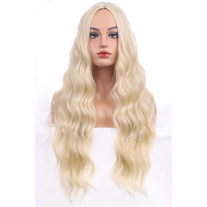 BERON Blonde Wigs Long Wavy Wig for Women Costume Curly Heat Resistant Synthetic Hair Wigs for Cosplay Party Used