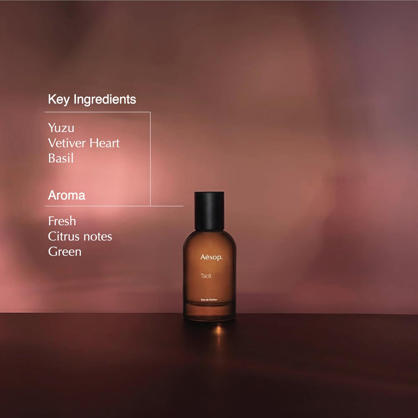 Aesop Tacit Eau de Parfum | Yuzu, Vetiver, and Basil Scent | Fresh Citrus and Green Aroma | Unisex | 3.3 fl oz