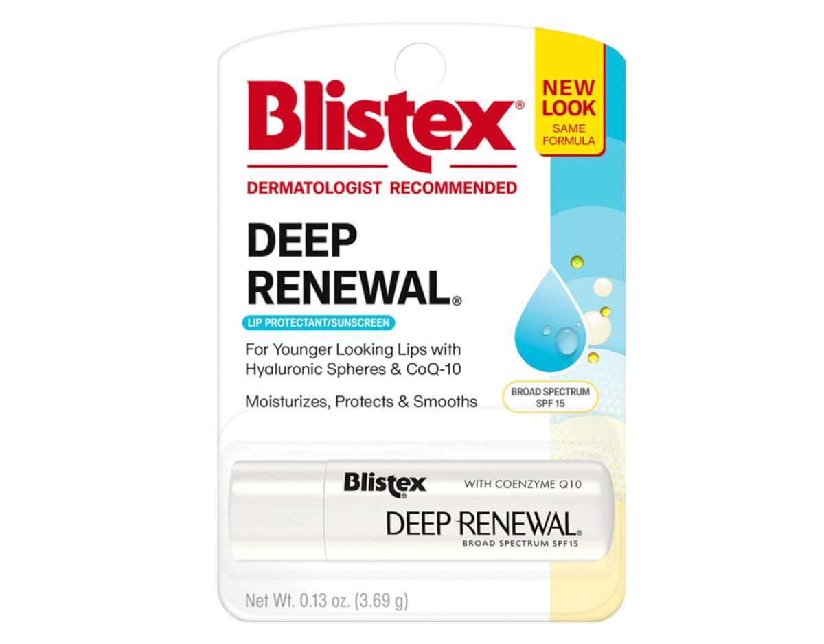 Blistex Deep Renewal Lip Protectant Sunscreen Balm, 0.13 Ounces (Pack of 2)