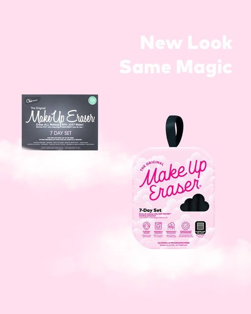 The Original MakeUp Eraser, 7-Day Set, Erase All Makeup With Just Water, Including Waterproof Mascara, Eyeliner, Foundation, Lipstick, Sunscreen, and More! Chic Black, 7ct.