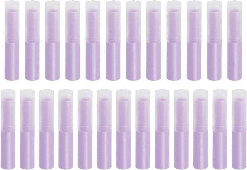 Mini Skater Empty Flavored Lip Balm Tubes - 25 Count | DIY Moisturizing Containers for Women (Purple)