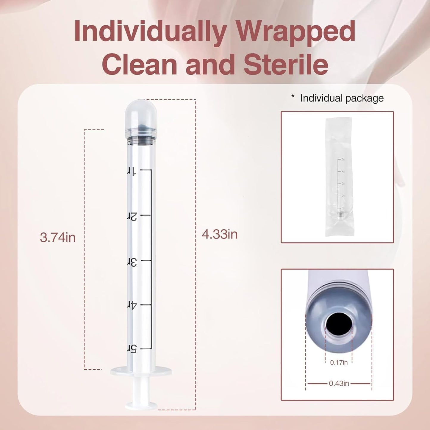 40 Pack Disposable Vaginal Cream Applicators, Lube Injector Syringes, Fits Preseed, Suppository, Lub-RIC-Ants, Premarin, Gels, Lubricants, Feminine Care Applicator - Comfort Tip and Dosage Markings