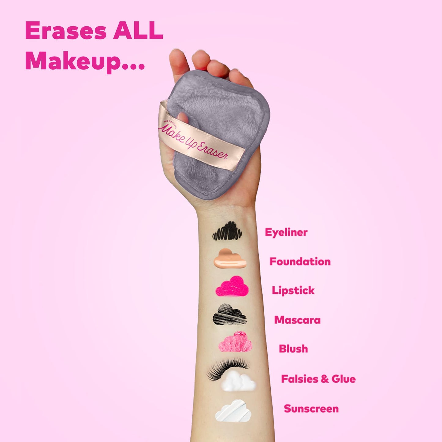 The Original MakeUp Eraser, 7-Day Set, Erase All Makeup with Just Water, Including Waterproof Mascara, Eyeliner, Foundation, Lipstick, Sunscreen, and More! Cool Gal Neutrals, 7ct.