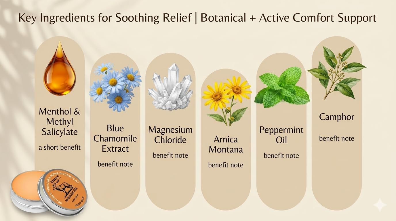 Official WoIf Pain Relief balm, Joint Soothing Cream, Natural Herbal Body Cooling Soothing Body Cream with Magnesium, Arnica Oil, Camphor Blue, Chamomile & Menthol Extract