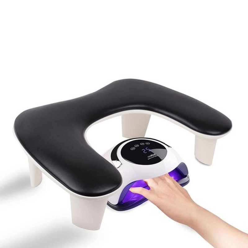 Arm Rest for Nails Tech,U-shaped Manicure Nail Hand Rest Pillow Cushion, Big Microfiber Leather Nail Arm Rest Stand for Acrylic Nail Art Tech(Black)