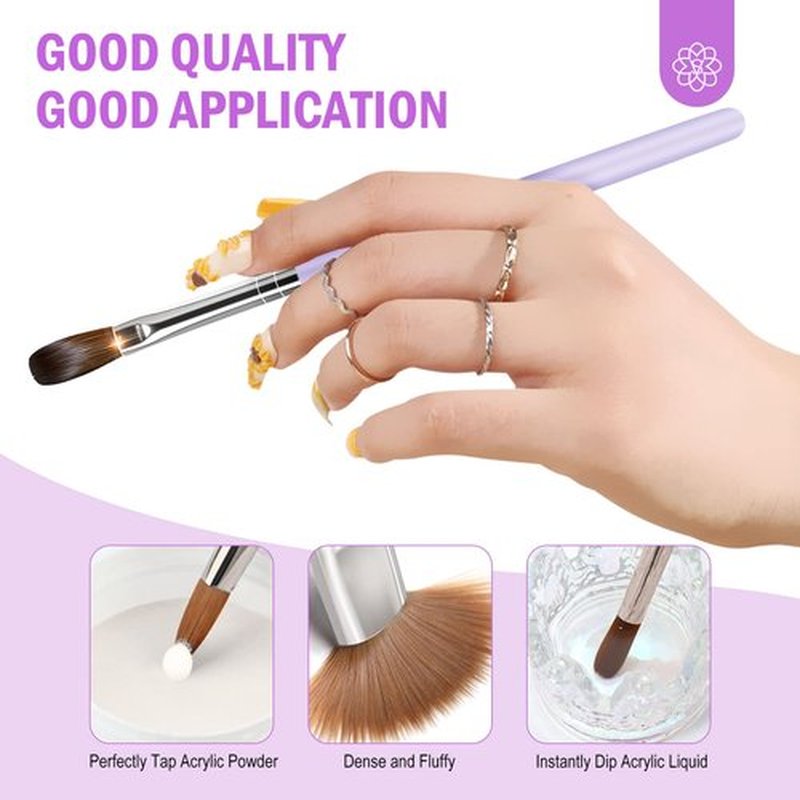 SAVILAND 9 OZ Acrylic Nail Kit - 4 OZ Clear Acrylic Powder and 5 OZ Acrylic Liquid with Acrylic Brush Nail Forms for Manicure Application Extension Nail Kit for Starters with Everything Home DIY Salon