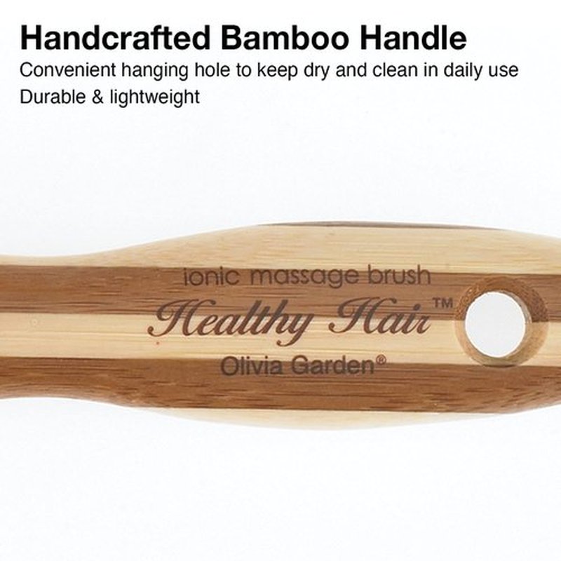 Olivia Garden Healthy Hair Eco-Friendly Bamboo Ionic Massage Hair Brush HH-4 (Paddle Large)