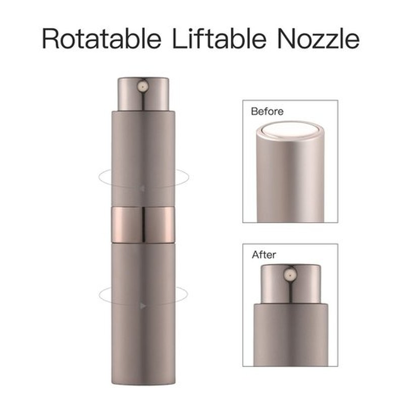 LISAPACK 8ML Atomizer Perfume Spray Bottle for Travel, Empty Refillable Cologne Dispenser, Portable Sprayer (Brown)