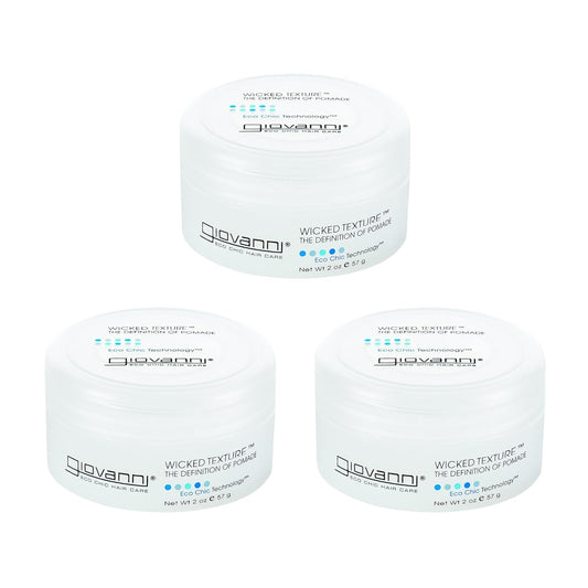 Wicked Texture Pomade - Water-Based Hair Styling for Smooth Definition, Vegan & Paraben-Free, 2 oz (Pack of 3)