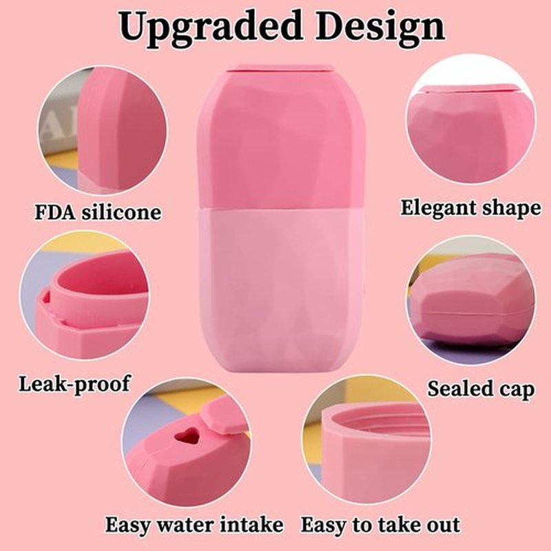 Ice Roller Mold-Ice Roller for Face and Eye，Beauty Cube Brighten Skin &Enhance Natural Glow &Remove Fine Lines，Facial Beauty Ice Roller Skin Care Tools (Diamond, pink)