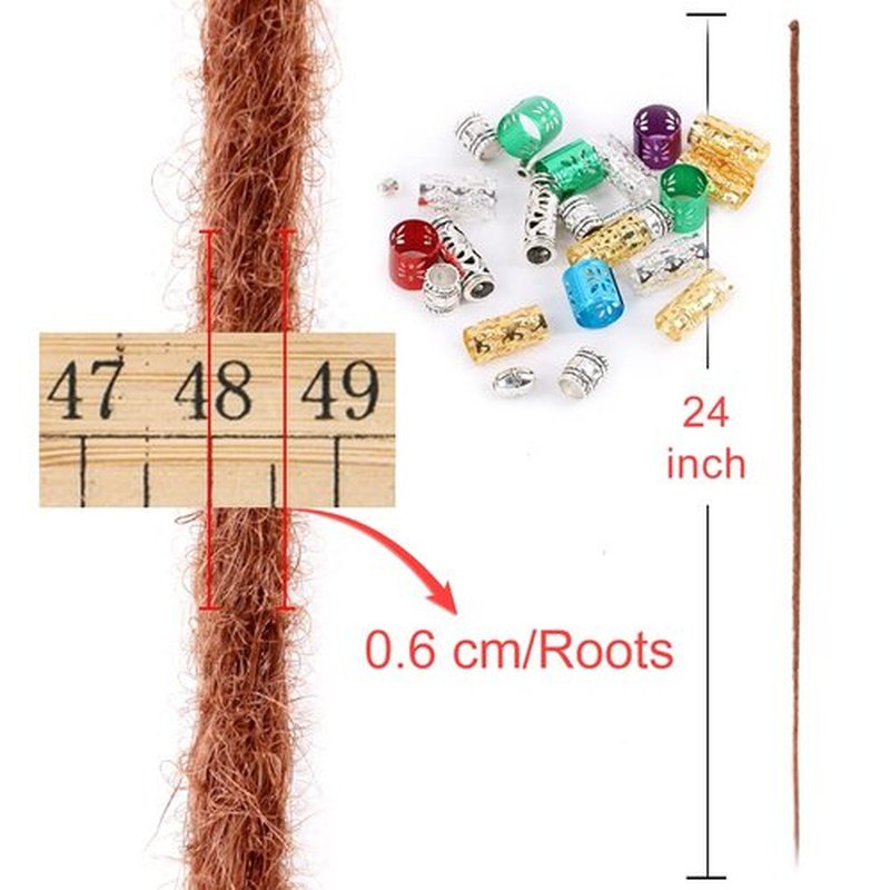 DAIRESS 24 Inch 10strands/pack Synthetic Dreadlocks Extensions Thin 0.6cm Soft Reggae Hair Hip-Hop Style Dread Extensions Long Crochet Braids For Hippie Dread locks Hair(24Inch 10strands, 30)
