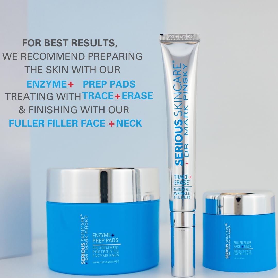 Serious Skincare - Dr. Mark Pinsky Proteolytic Enzyme+ Prep Pads - Pre Treatment - Detoxify Skin & Pores - Willow Bark Extract - 60 Pre-Saturated Disc - Face & Neck