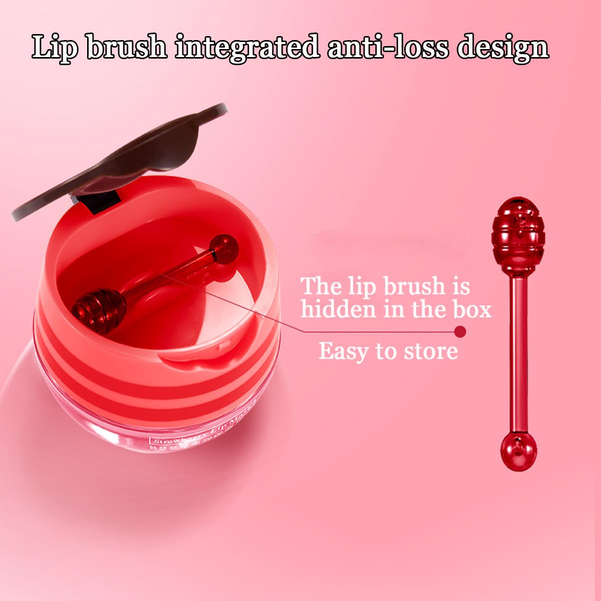 2 Pcs Bee Lip Balm Honey Pot, Honey & Strawberry Lip Mask Propolis