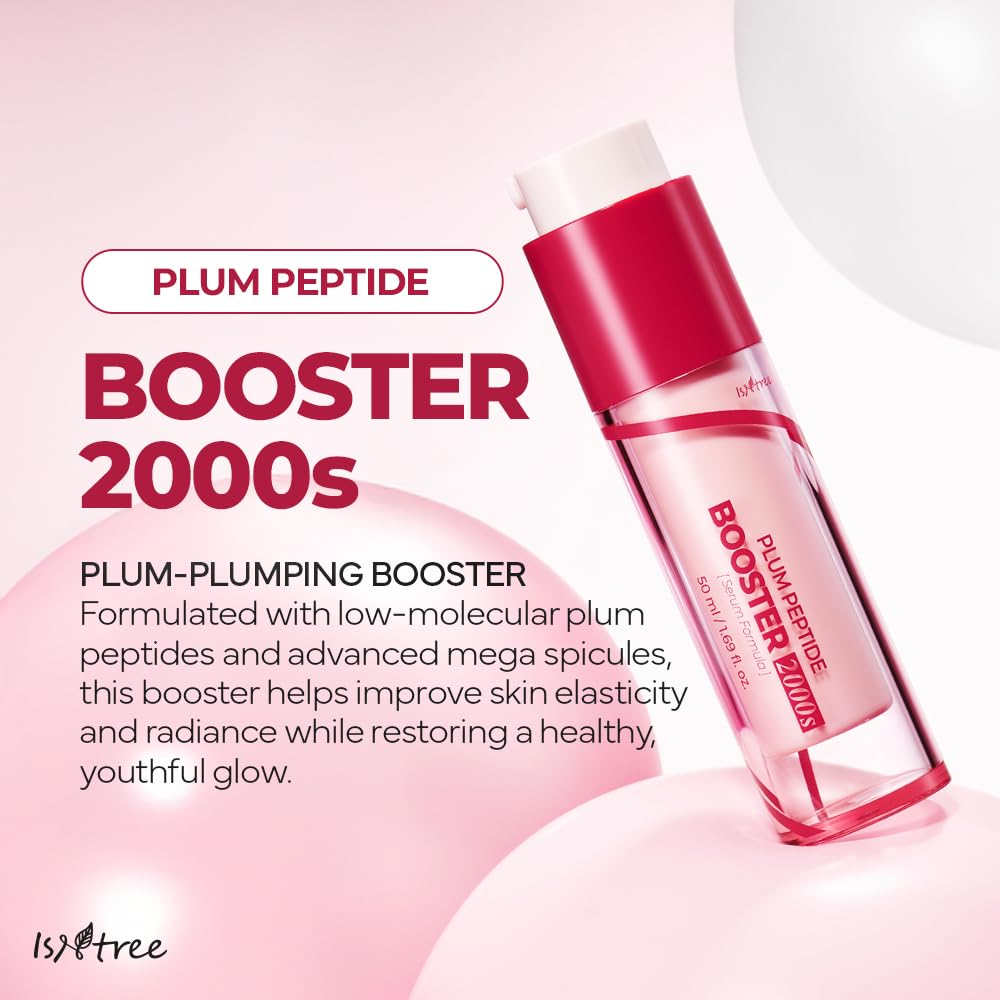 ISNTREE Plum Peptide Booster 2000s – Firming & Hydrating Serum with Vegan Collagen & 5 Peptides – Korean Skincare – 50ml / 1.69 fl oz