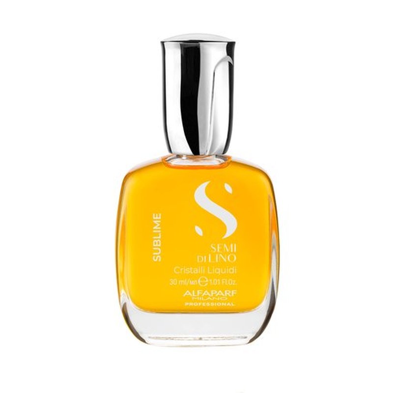 Alfaparf Milano Semi di Lino Sublime Cristalli Liquidi Hair Oil Serum with Thermal Protection - Anti Frizz Hair Serum & Smoothing Heat Protectant Spray with Vitamin E for Frizzy Hair (1.01 oz / 30 ml)