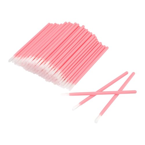 100 Pcs Disposable Makeup Lip Brushes PYO Cookie Paint Brushes Nail Polish Brushes Cosmetic Lip Brush Wands mini paint brushes for cookies (Pink)