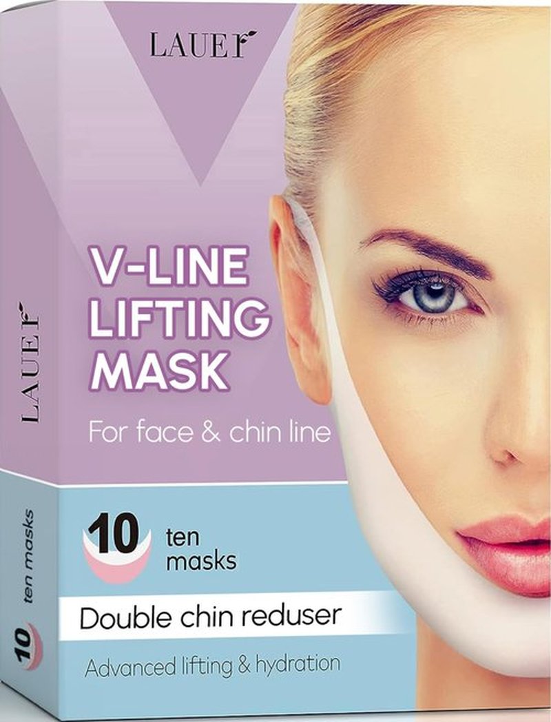 V Shaped Contouring Face Mask Line Shaping Lifting Belt Neck Reduction Jawline Lift Tape Enhancer Face Patch Firming Tightening Skin Chin Up Sculpting Collagen Mask Hyaluronic Acid Aloe Vera 10 pcs