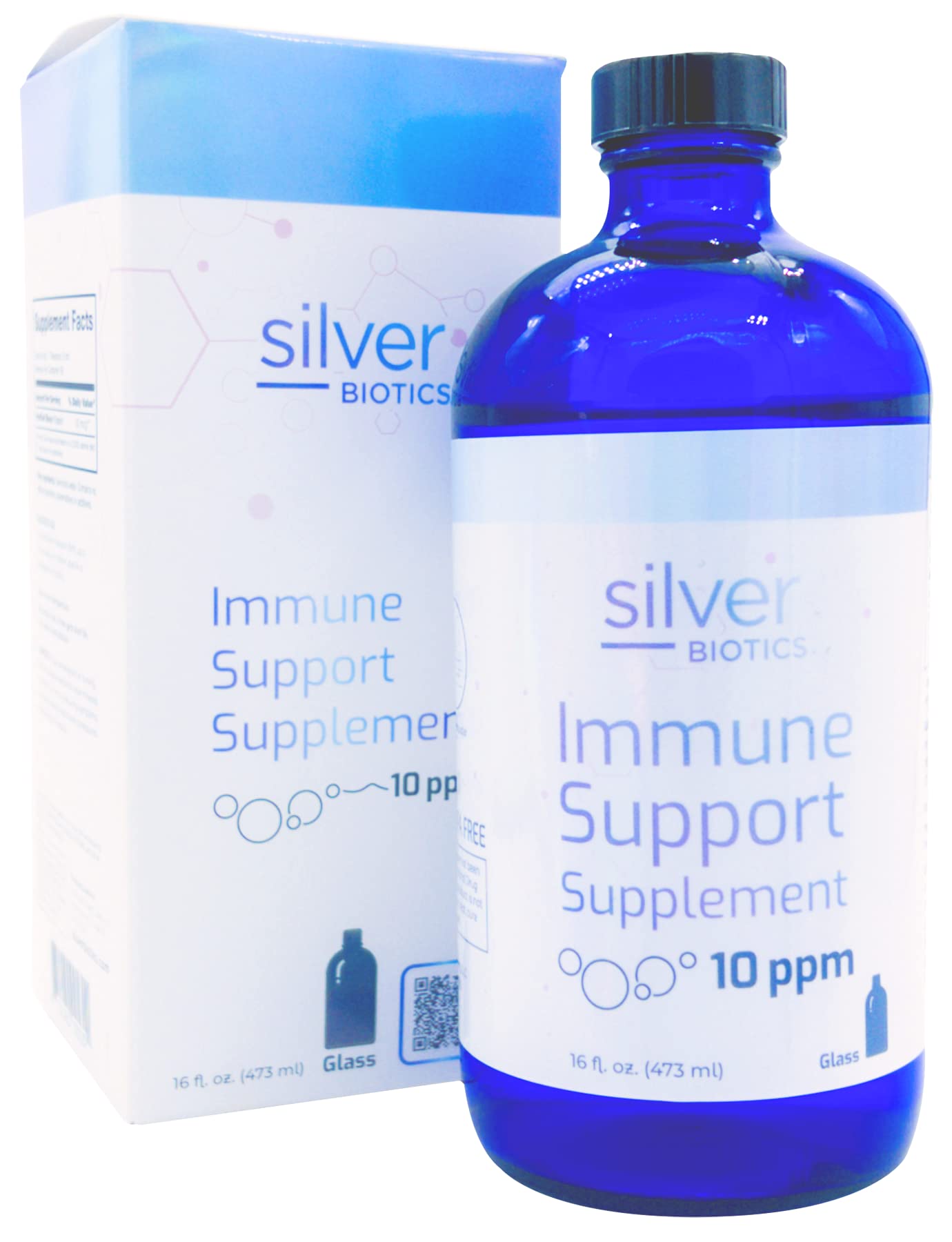 Silver Biotics Multivalent SilverSol Technology Ag₄O₄ 10 PPM Immune Support | Bio-Hacking Immune Building Natural Support (16 Fl Oz Glass Bottle)