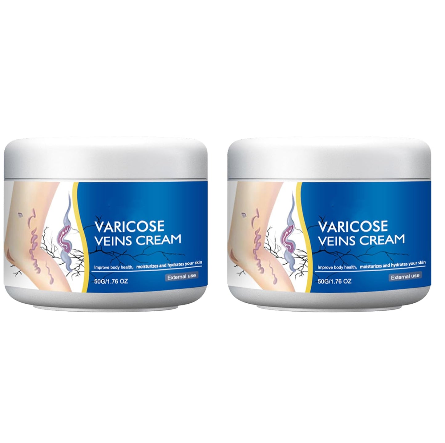 2Pcs Varicose Veins Treatment Cream for Legs Natural Ingredients, Suitable for Most Skin Types