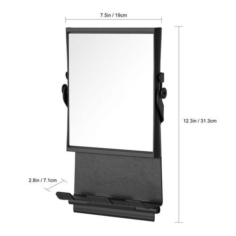 Shower Mirror fogless for Shaving - Dual-Sided 1X/3X Magnification, Anti-Fog Bathroom Mirror with Squeegee, Rust-Proof, Black