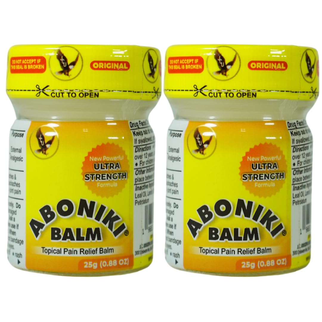 Aboniki COOLHEAT Ultra Strength | Powerful Topical Relief Balm with Natural Ingredients | Fast-Acting Soothing Relief for Joint, Muscle, Soreness, Cramps | Comforting Aromatherapy Blend | 2 Glass Jars