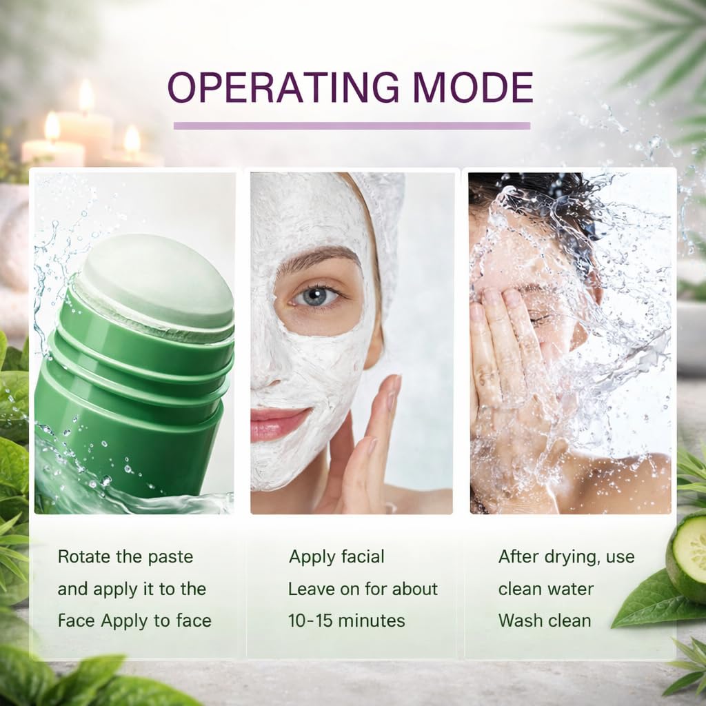 ZELIVO Green Tea Mask Stick for Face, Blackhead Remover Clay Mask, Deep Pore Cleansing Stick, Oil Control Acne Treatment, Moisturizing Detox Face Mask, Pore Minimizing Skincare for Women and Men