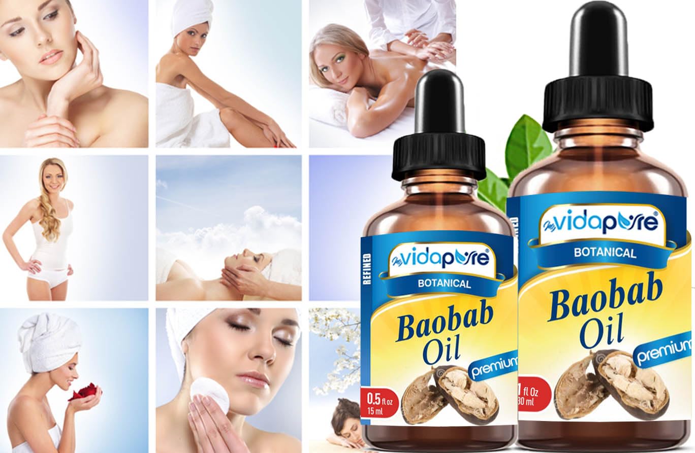 MYVIDAPURE 100% Pure BAOBAB OIL WILD GROWTH RAW for Skin, Hair, Lip and Nail Care. (0.5 Fl Oz)