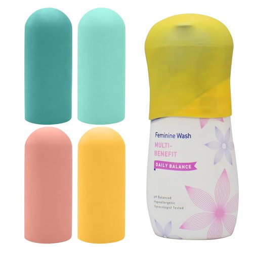 4 Pack Silicone Bottle Covers, Travel Essentials for Women Men, Travel Size Toiletries, Cruise Ship Essentials, Accessories Luggage, Travel Must Haves, Elastic Sleeves for Leak Proofing