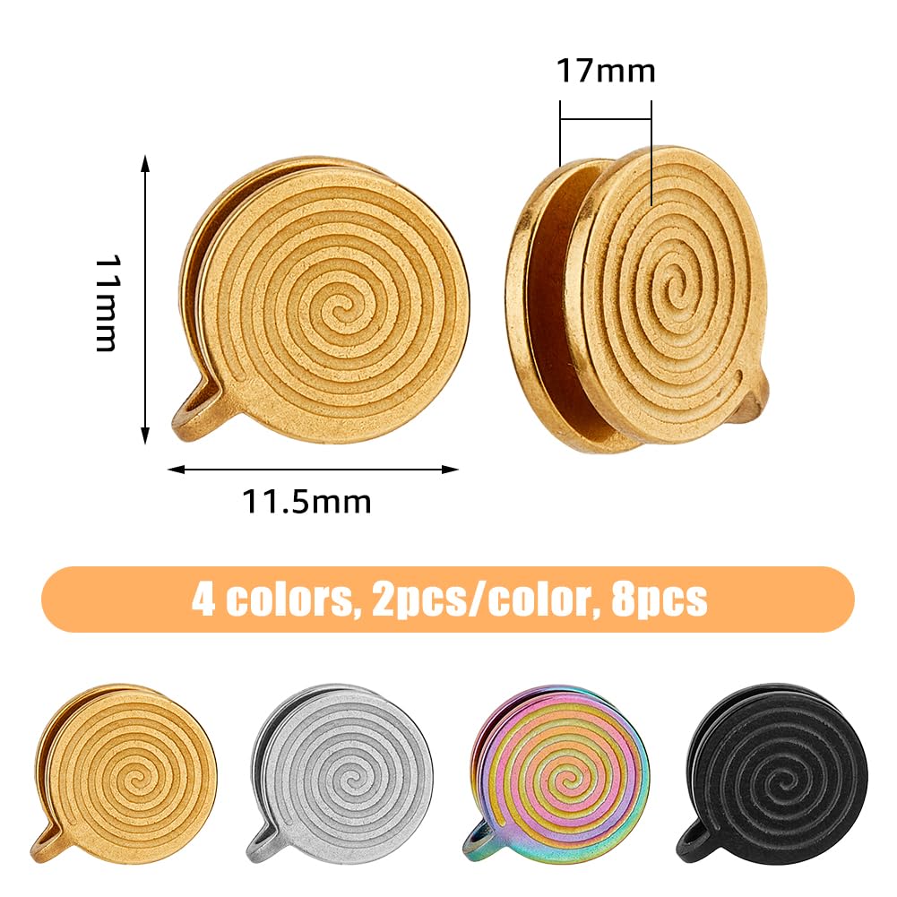 UNICRAFTALE 4 Pairs 11mm Pressure Earrings for Keloids 4 Colors Stainless Steel Punk Clip On Earrings Spiral Compression Earring Lightweight No Piercing Earring Birthday Gift for Woman