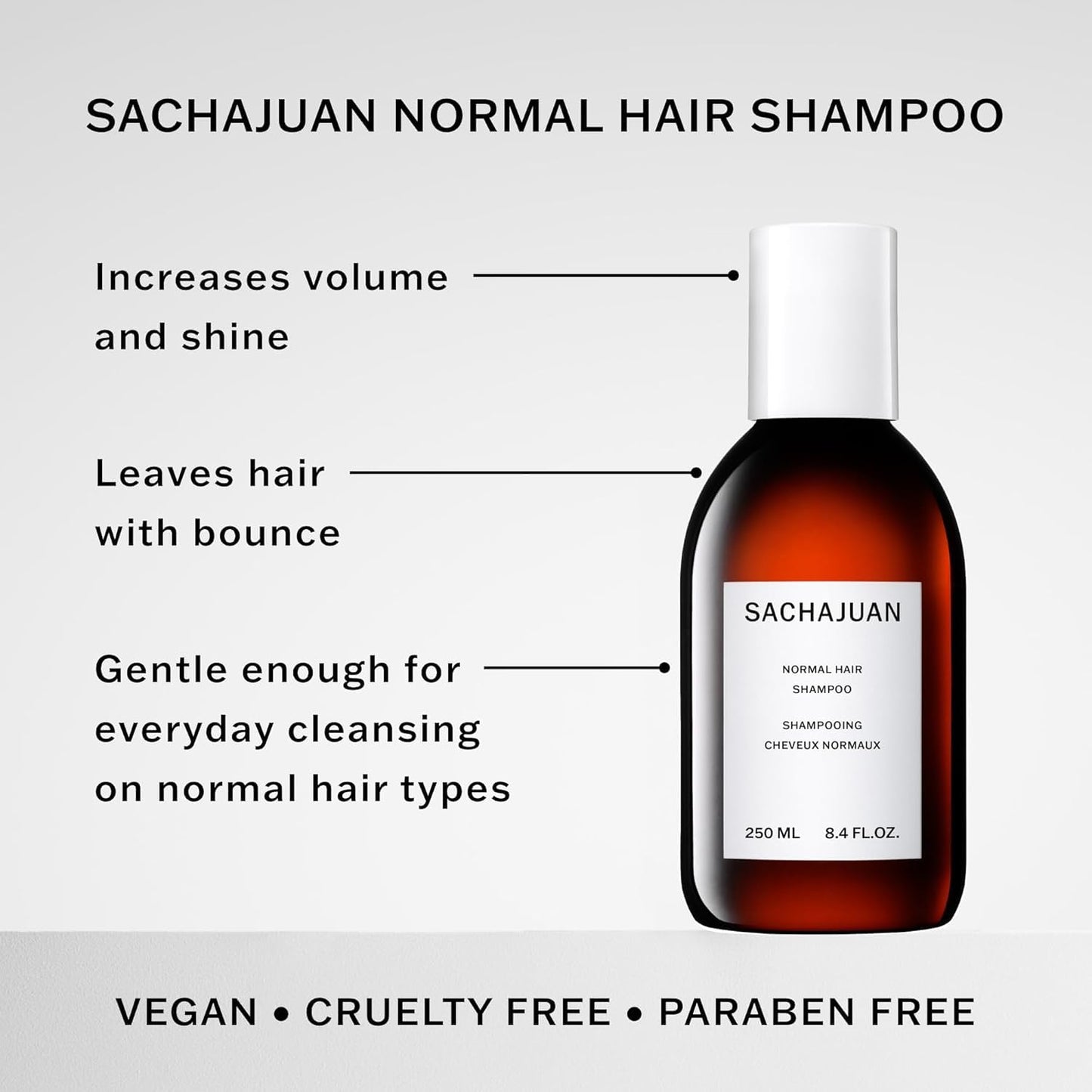 SACHAJUAN Normal Hair Shampoo | Gentle Daily Shampoo for All Hair Types | Shine, Balance & Movement | Ocean Silk Technology | Lightweight Hydration | Vegan & Paraben-Free | 8.4 fl oz