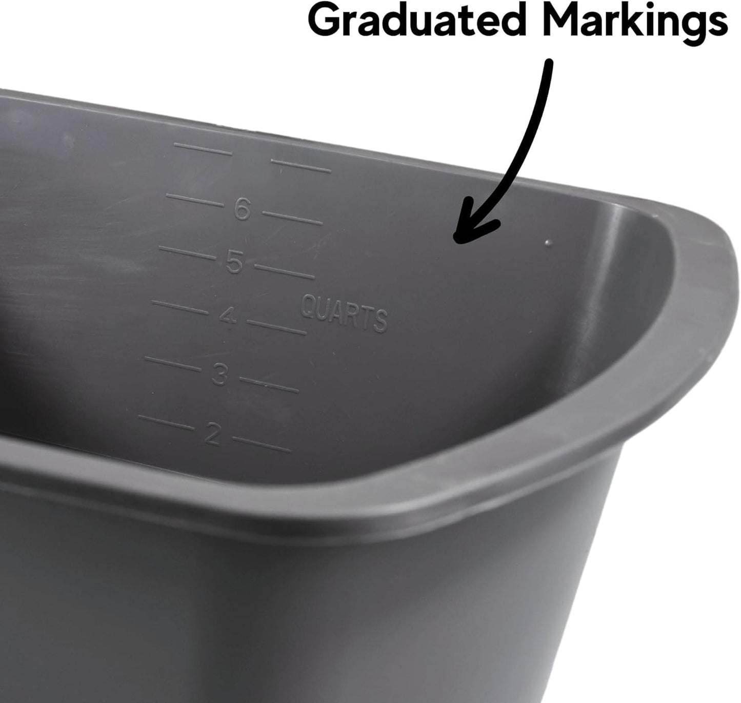 Vakly Plastic Wash Basin, 7 Qt, Rectangular Graduated 1 Pack