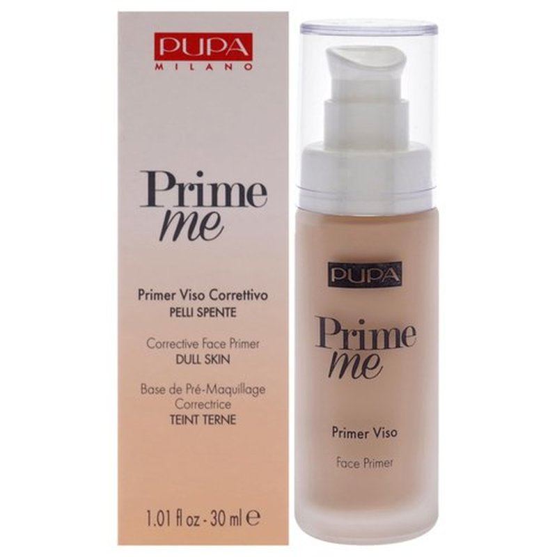 PUPA Milano Prime Me Corrective Face Primer - Pre Make-Up Face Base - For Dull-Looking And Lifeless Skin - Evens Out The Skin Tone, Giving It A Glowing And Fresh Appearance - 005 Peach - 1 Oz