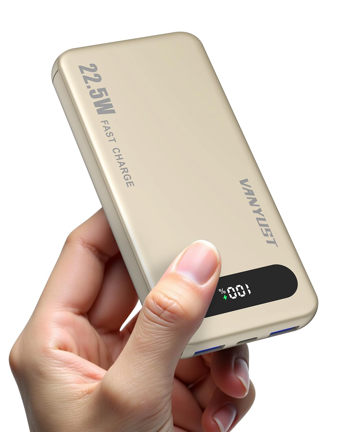 VANYUST Portable Charger, 22.5W 10000mAh USB-C in & Out Power Bank Fast Charging, PD 3.0+QC 4.0 LED Display Phone Battery Pack Compatible with iPhone 16 15 14 13 Pro Samsung S23 Google iPad Tablet etc