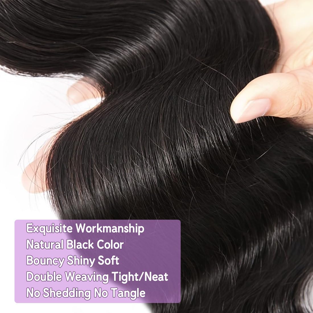 Myonisally Body Wave Bundles 14 inch 10A 1 Bundles Human Hair 100% Raw Single Bundles Human Hair Virgin Human Hair Weave Bundles Natural Black