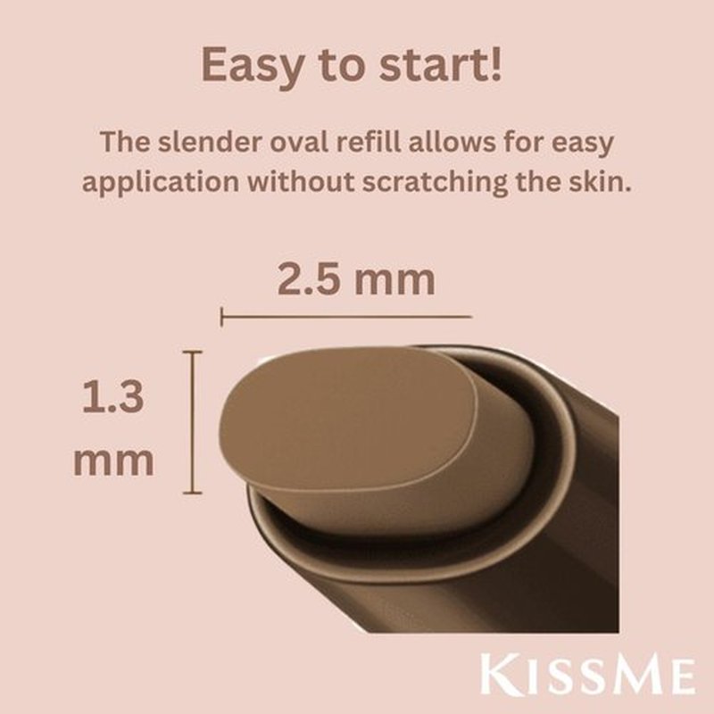 Heroine Make by KISSME Soft Define Waterproof Cream Pencil Eyeliner, Long-Lasting Natural Shades, 0.1g Punched Oval Core, 01 Natural Brown, 0.01oz