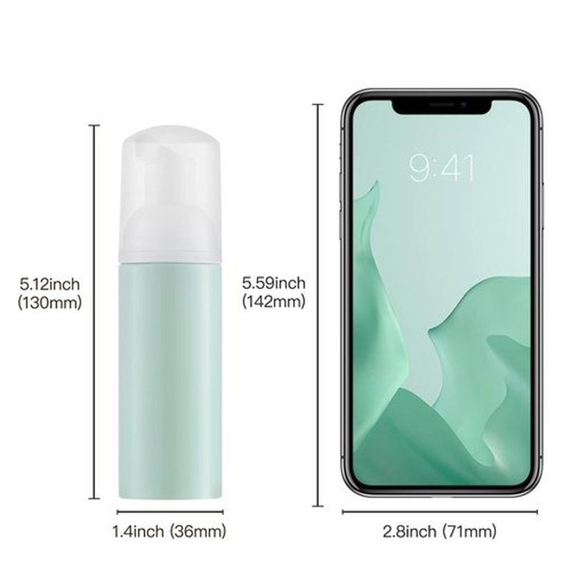 Tekson 3 PCS Soap Foam Bottle (2 oz), Empty Travel Foaming Lash Shampoo for Cleanser, Dispenser (Yellow&Green&Pink Pump)