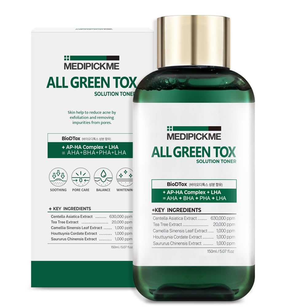 MEDIPICKME All Green Centella Toner 5.07 Fl Oz | Hydrating & Soothing Facial Toner with Centella Asiatica | Deeply Cleanses, Nourishes & Restores Skin Barrier | Korean Skincare for a Radiant Glow