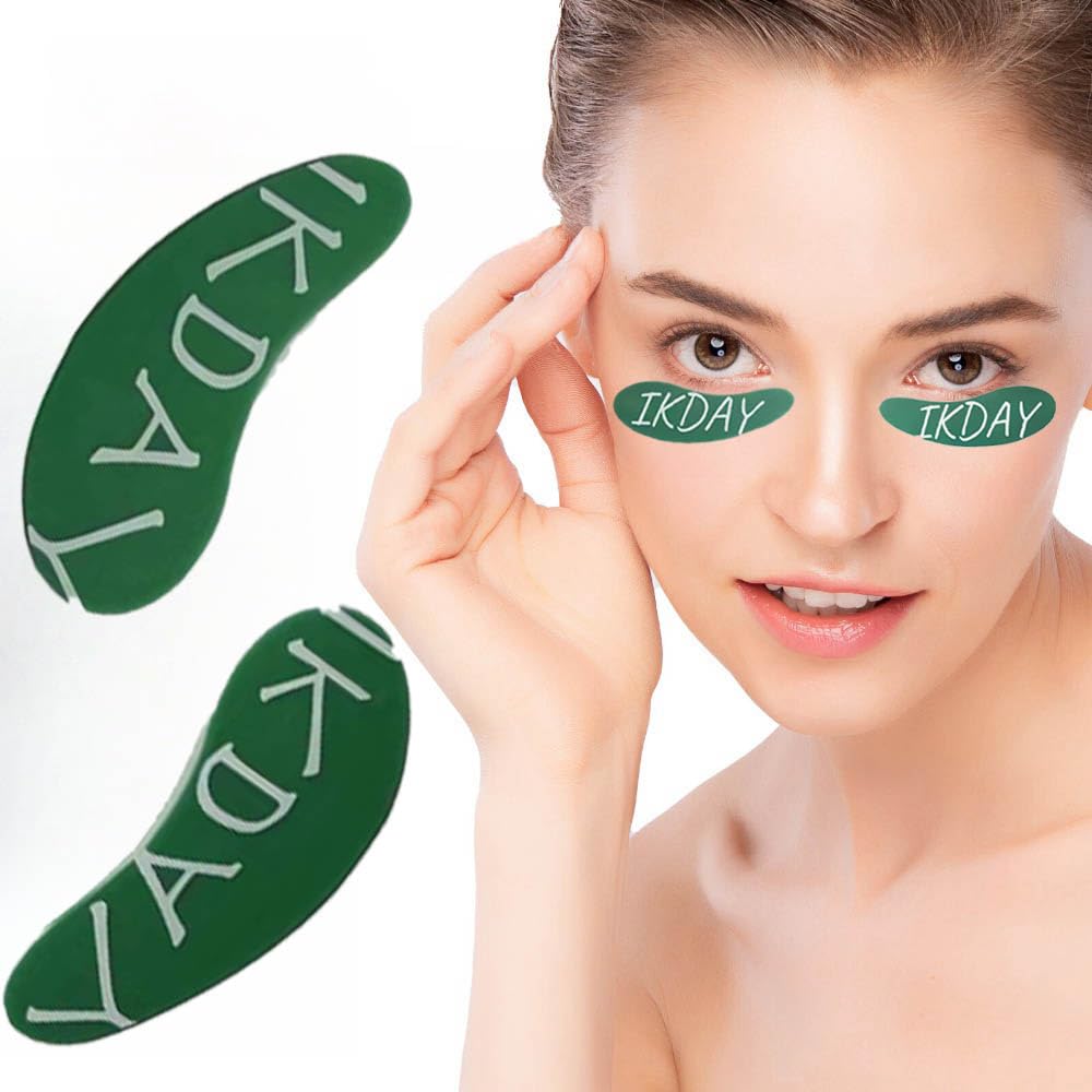 IKDAY Silicone Eye Patches Reusable Under Eye Patches | Forever Eye Mask Reusable Eye Gel Pads | Eye Patches for Wrinkles & Puffy Eyes & Dark Circles| Great Skincare Routine for Face (green-1 pair)