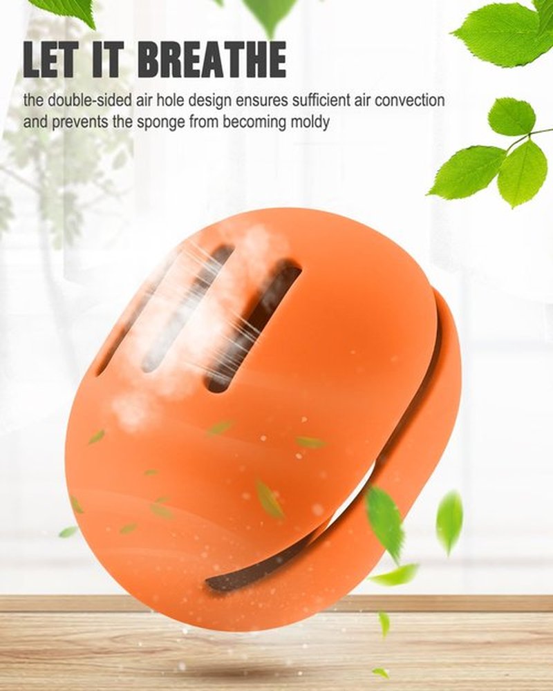 FERYES Makeup Sponge Holder – Shatterproof Eco-Friendly Silicone Beauty Make Up Blender Case for Travel -Orange