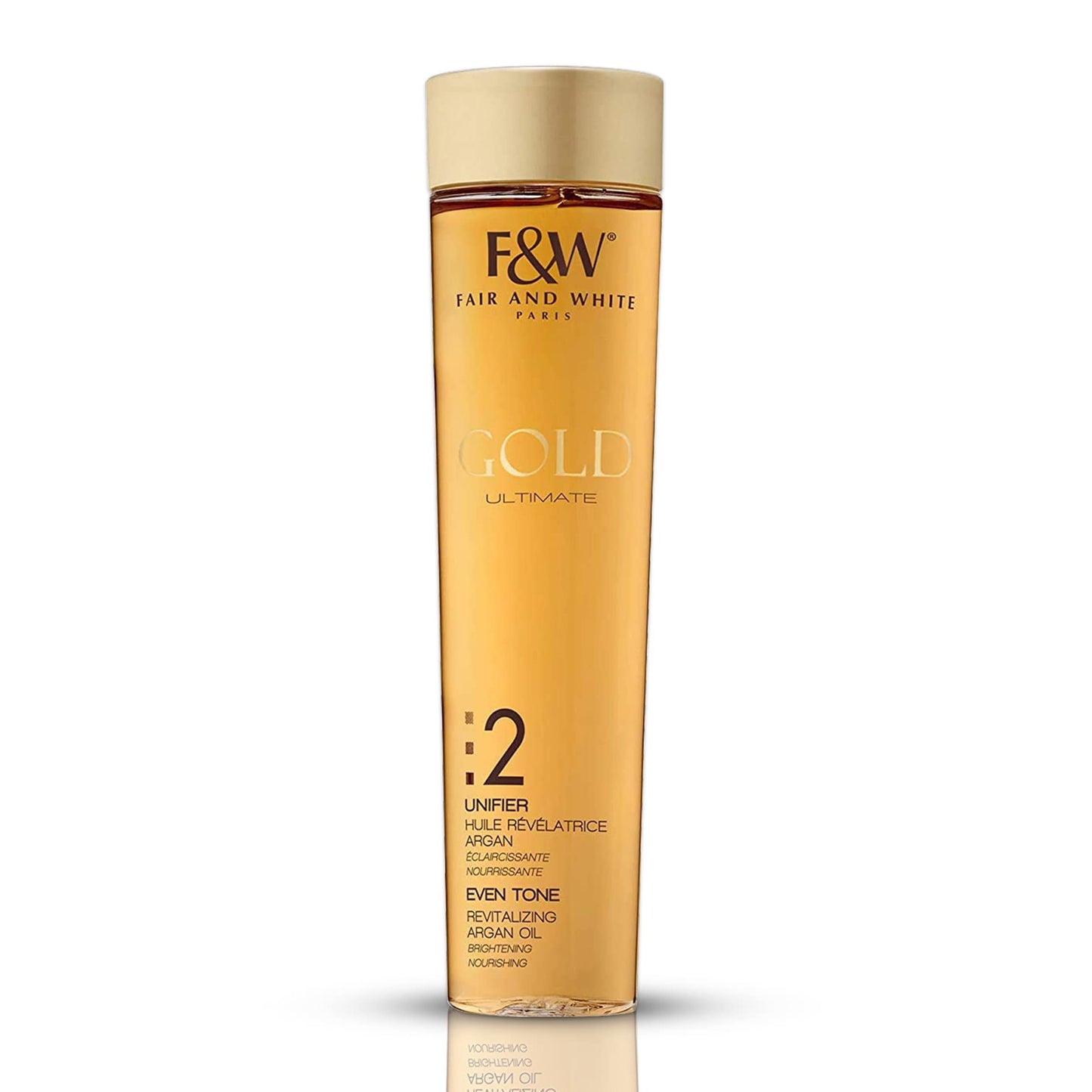 FAIR & WHITE 2: Gold Revitalizing Argan Oil - Nourishing & Brightening, Hydroquinone-Free, 200ml / 6.76fl.oz.