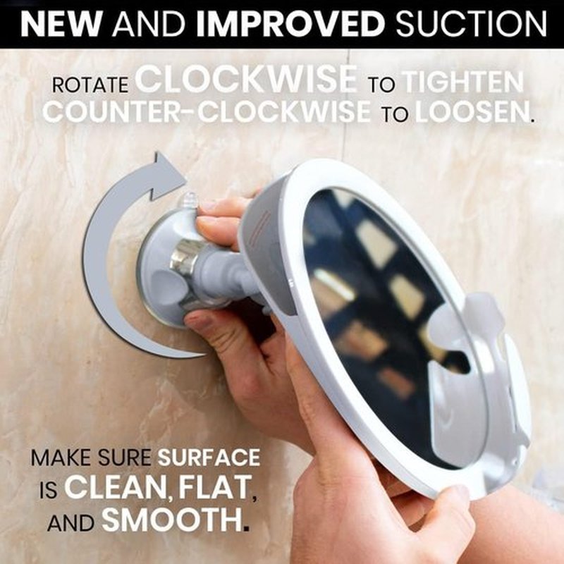 MIRRORVANA Fogless Shower Mirror for Shaving with Razor Holder, Upgraded 360° Swivel Suction and Anti Fog Shatterproof Surface (White)