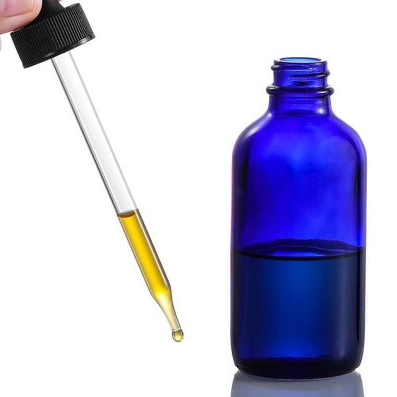 AOZITA 4 Pack, 4oz Blue Glass Dropper Bottles with 1 Funnel & 4 Lables - 120ml Dark BlueTincture Bottles with Eye Droppers - Leakproof Essential Oils Bottles for Health, Personal Care & Beauty