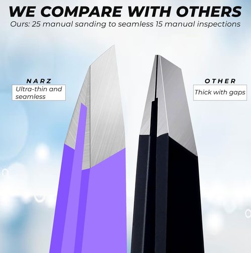 Professional Tweezer for Facial Hair Women & Men Stainless Steel Precision Tweezers for Ingrown Hair Tweezers for Men & Women (Purple)