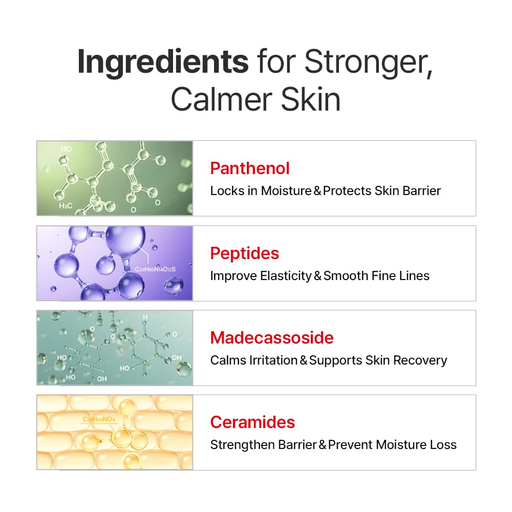 CURESONA Recovering Relaxing Cream – Ceramide & Panthenol Barrier Support Cream for Sensitive & Dry-Looking Skin, Calming Daily Moisturizer, Korean Skincare, 2.02 fl oz